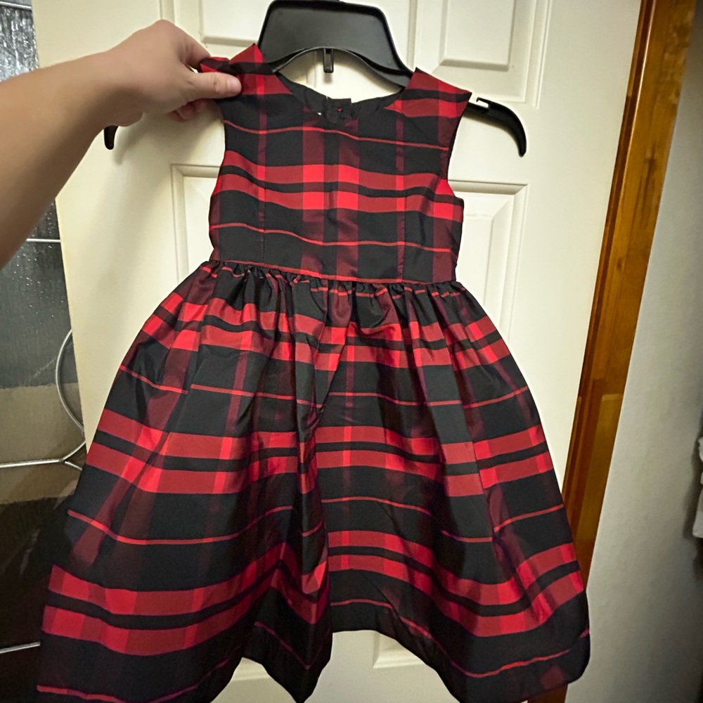 Girls Red and Black Plaid Dress